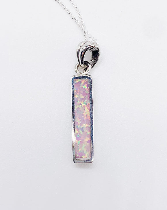 WHITE OPAL BAR NECKLACE