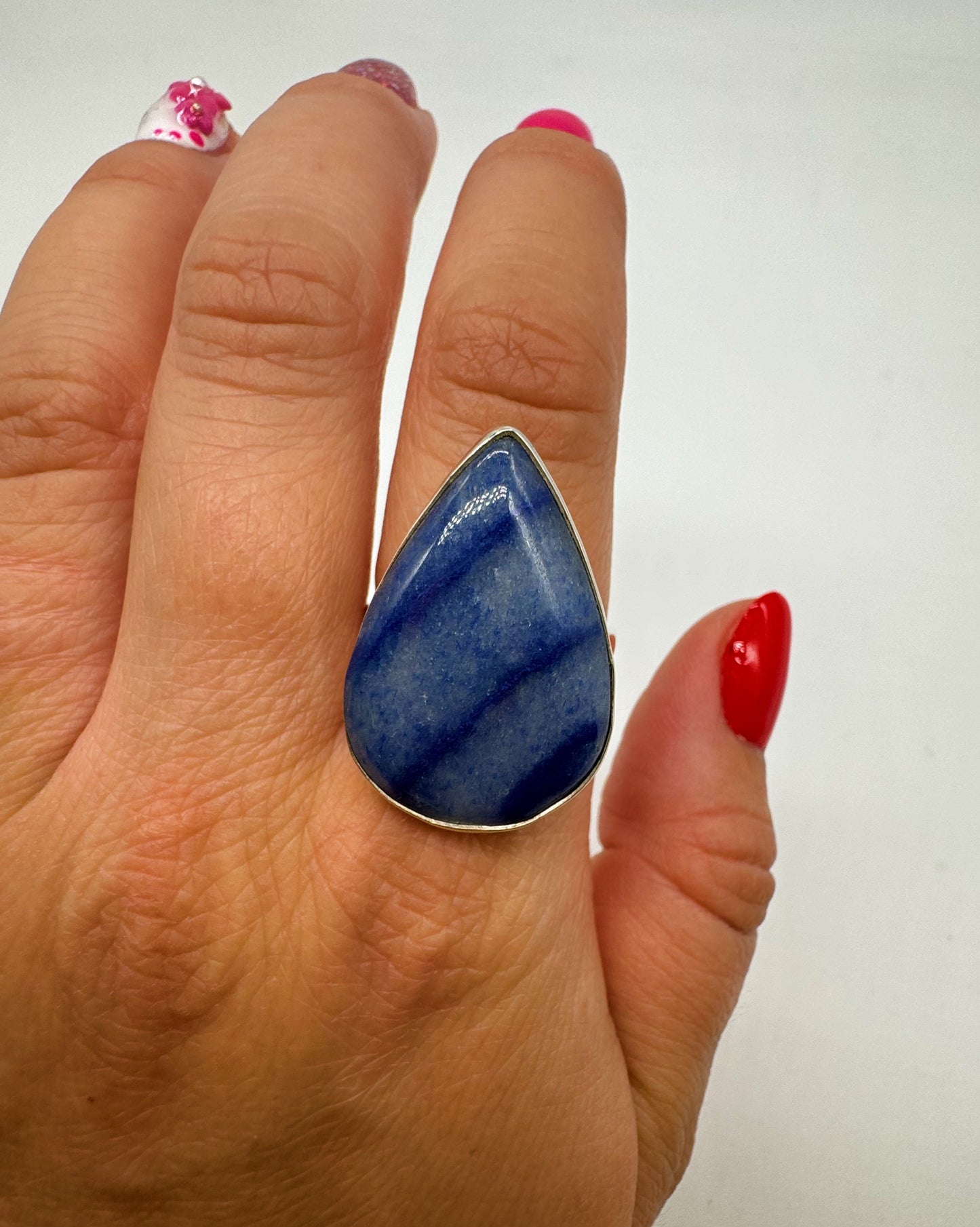 BLUE BANDED AGATE RING