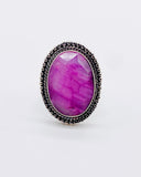 OVAL PINK MOONSTONE RING ⋄ Size 6