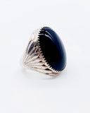 NAVAJO OVAL ONYX RING ⋄ Size 10