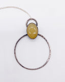 NAVAJO YELLOW AGATE HOOP NECKLACE
