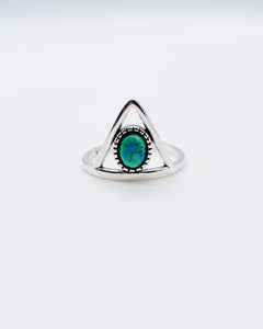 TURQUOISE TRIANGLE RING ⋄ Size 6.5