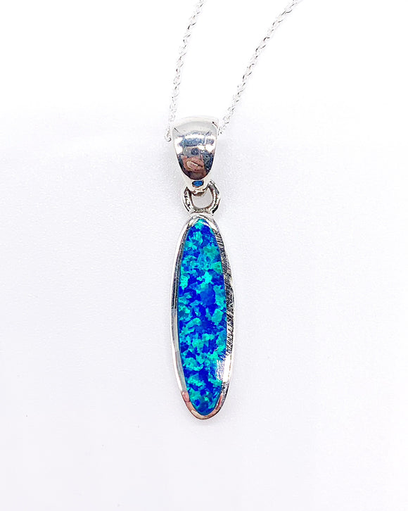 BLUE OPAL DROP NECKLACE