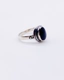 BLACK AGATE ORBIT RING • Sz 9.75