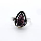 RAW RUBY TOURMALINE STERLING SILVER RING ⋄ SIZE 6.25 & 7