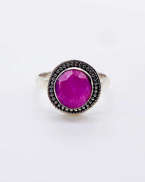 PINK MOONSTONE DROP RING ⋄ Size 8.5