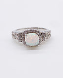 WHITE OPAL CUSHION RING ⋄ Size 7.25