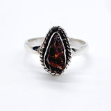 RAW RUBY TOURMALINE STERLING SILVER RING ⋄ SIZE 6.25 & 7