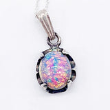 PINK DECO ART GLASS NECKLACE