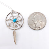 TURQUOISE DREAMCATCHER STERLING SILVER NECKLACE ⋄ 18 INCH