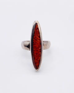NAVAJO CORAL MARQUISE RING ⋄ Size 3.75