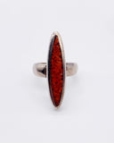 NAVAJO CORAL MARQUISE RING ⋄ Size 3.75
