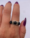TRIPLE ONYX BAND ⋄ Size 9