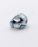 BLUE PEARL INLAY RING ⋄ Size 6.25