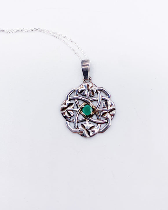 EMERALD CZ MANDALA NECKLACE