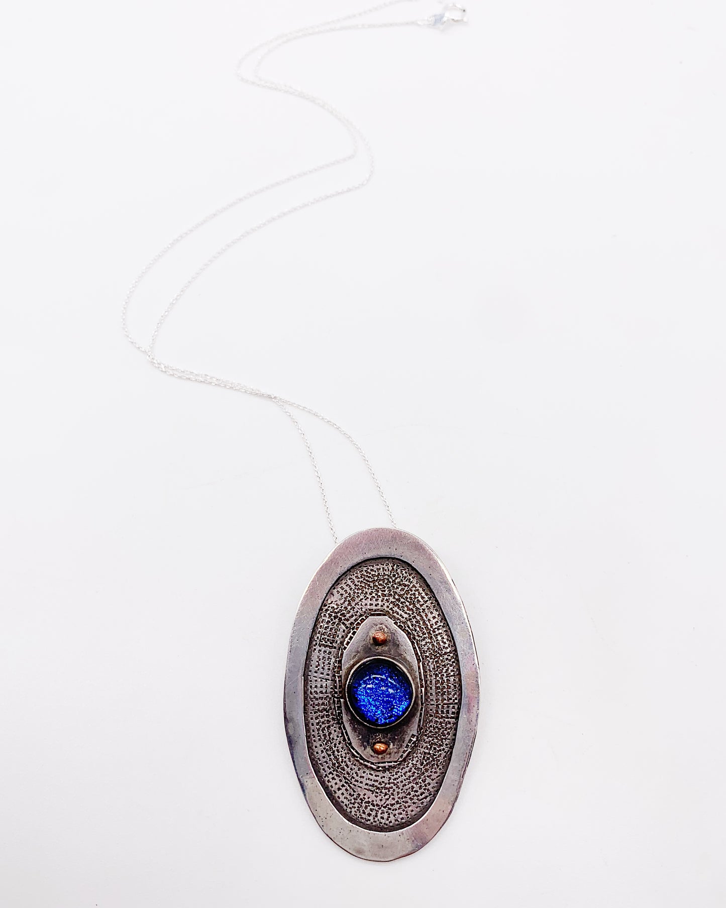 DICHROIC GLASS MEDALLION NECKLACE