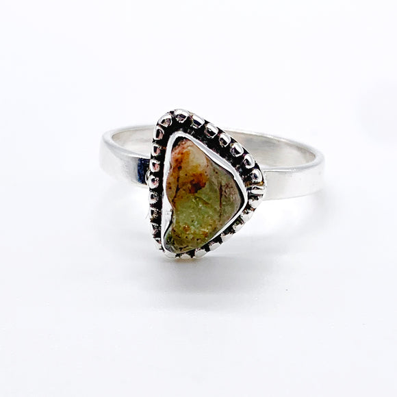 RAW GREEN TOURMALINE RING ⋄ Size 8