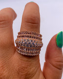 ROSE GOLD CZ LAYER RING