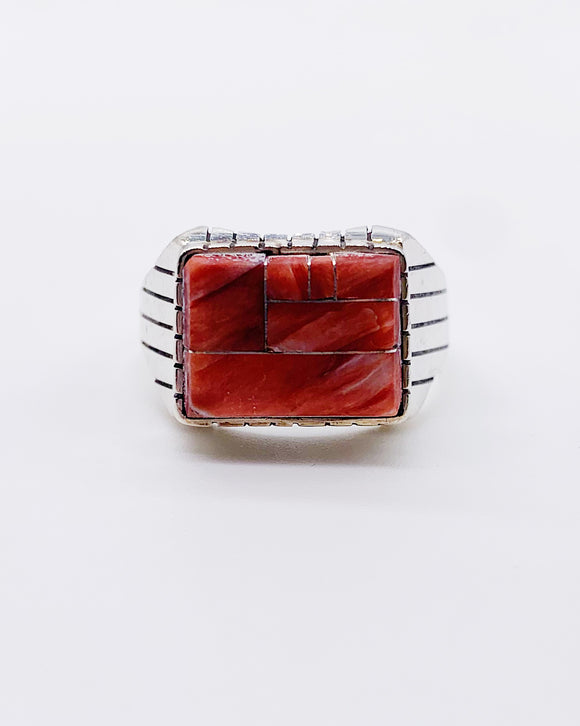 NAVAJO SPINY OYSTER INLAY RING ⋄ Size 11.75