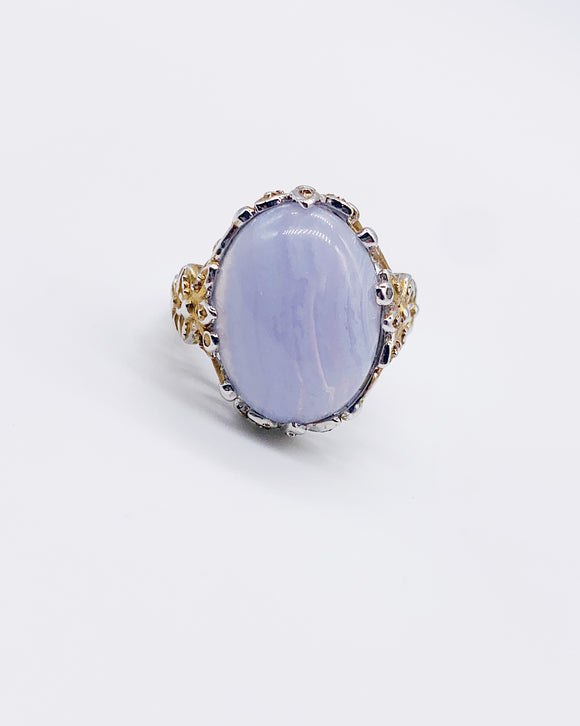 BLUE LACE AGATE RING ⋄ Size 9