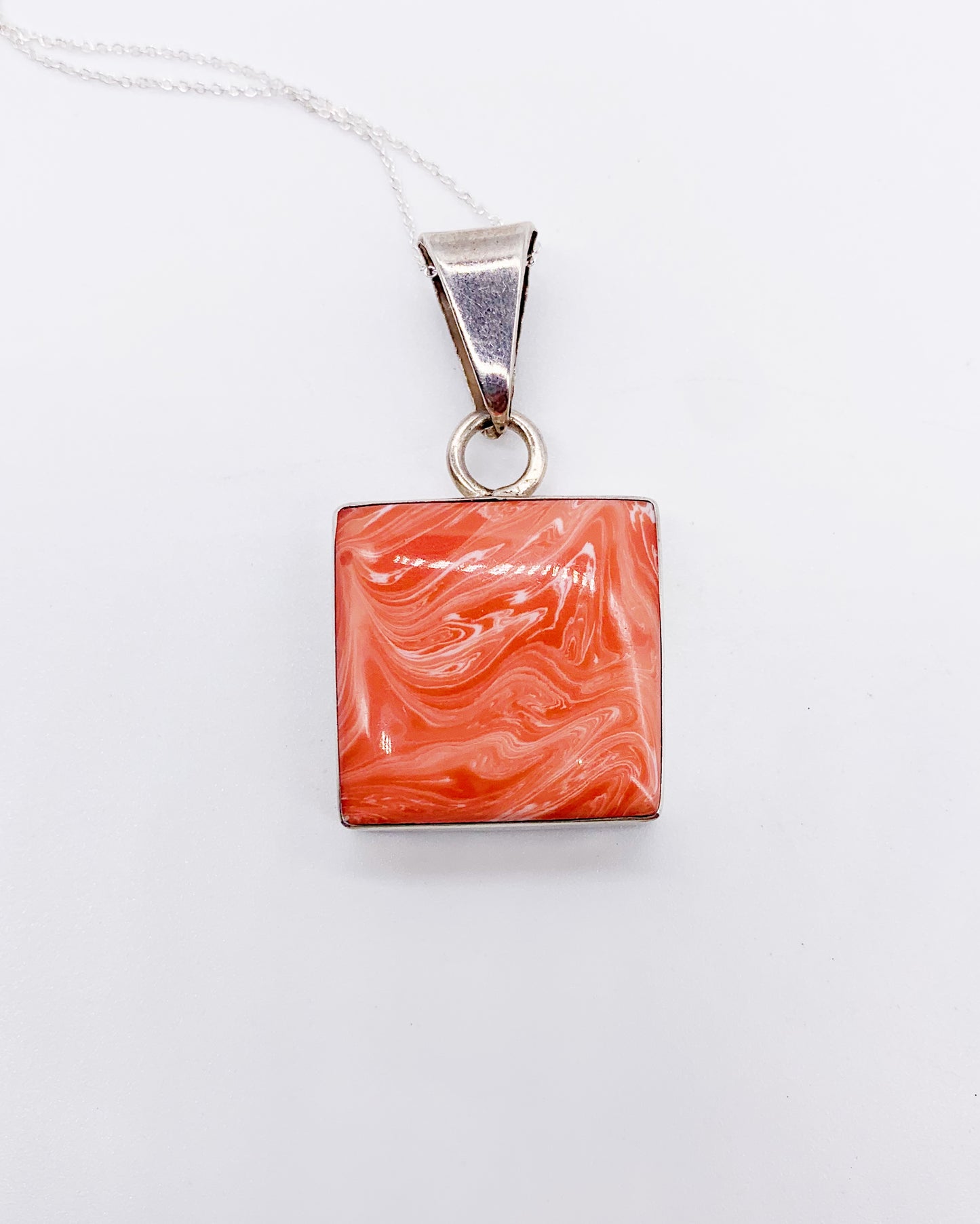 PINK CORAL BLOCK NECKLACE
