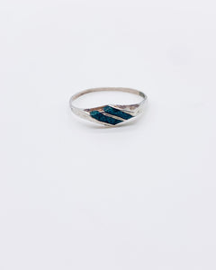 TURQUOISE SLANT INLAY RING