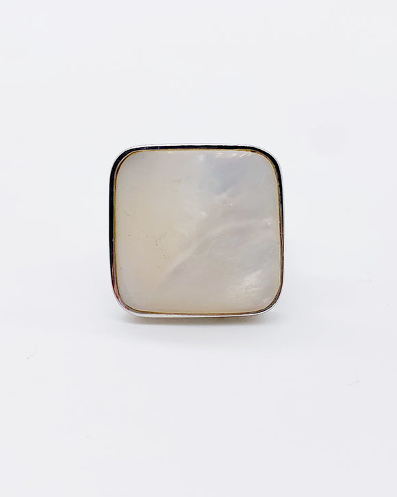 PEARL BLOCK RING ⋄ Size 9.25