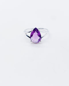 AMETHYST PEAR RING • Sz 8.75