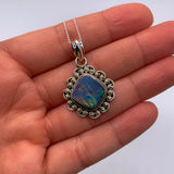 AUSTRALIAN OPAL STERLING SILVER NECKLACE ⋄ 18 INCH