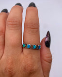 BLUE OPAL HEART BAND ⋄ Size 6.75