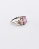 PINK CZ PRINCESS CUT RING