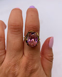 PINK CZ GOLD RING