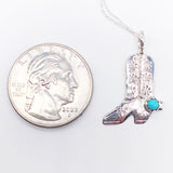 NAVAJO TURQUOISE COWBOY BOOT STERLING SILVER NECKLACE ⋄ 18 INCH