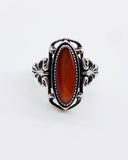 BROWN AGATE SCROLL RING ⋄ Size 9.25