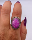 OVAL PINK MOONSTONE RING ⋄ Size 6