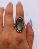 ETCHED GOLD PANEL RING ⋄ Size 9
