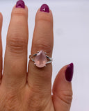 ROSE QUARTZ DROP RING ⋄ Size 5