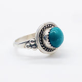 ROUND GREEN AGATE RING ⋄ Size 7.25