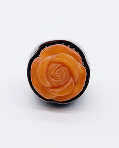 CARVED CARNELIAN ROSE RING ⋄ Size 7