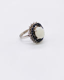 WHITE OPAL HALO RING