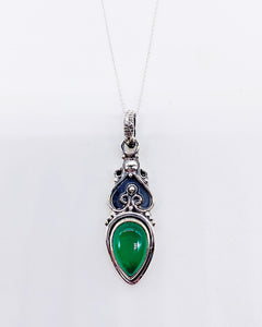 GREEN ONYX DROP NECKLACE