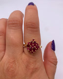 RUBY CLUSTER GOLD RING