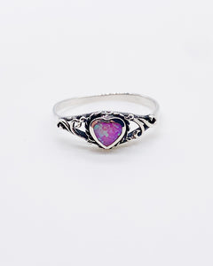 PINK OPAL HEART RING ⋄ Size 7.5
