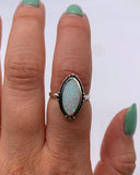 OVAL WHITE OPAL RING ⋄ Size 4.75