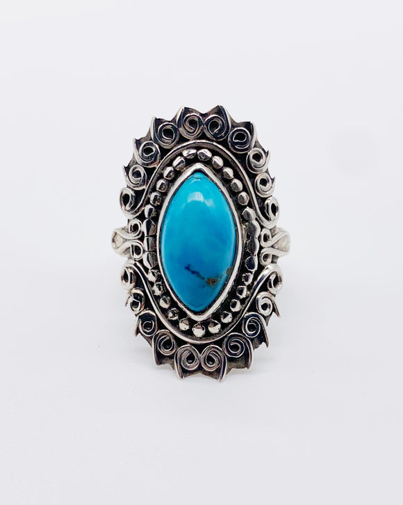 TURQUOISE BALI RING ⋄ Size 6