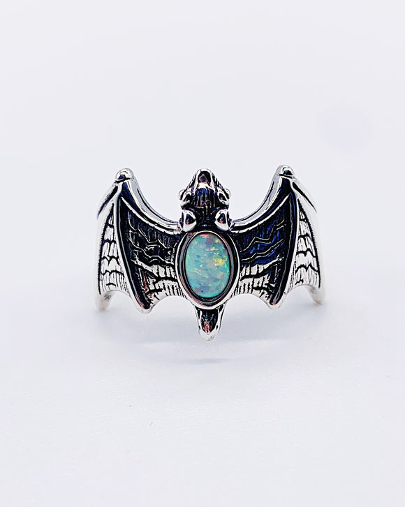 WHITE OPAL BAT RING ⋄ Size 9