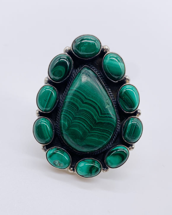 MALACHITE STATEMENT RING ⋄ Size 10.25