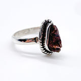 RAW RUBY TOURMALINE STERLING SILVER RING ⋄ SIZE 6.25 & 7