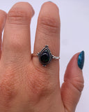 BLACK OPAL DROP RING ⋄ Size 9