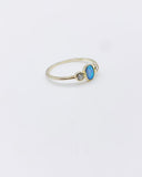 BLUE OPAL & CZ GOLD RING